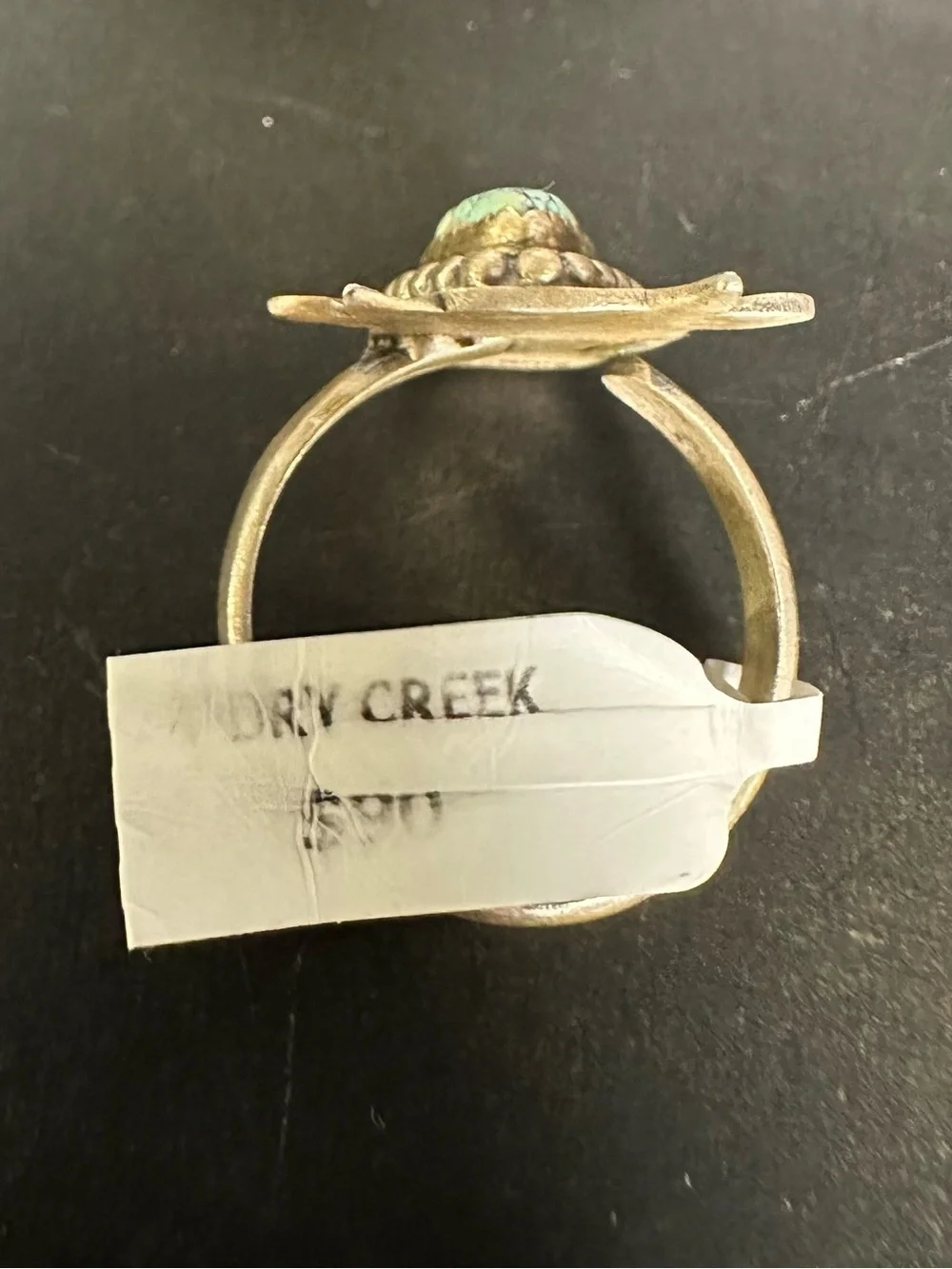 NWT Dry Creek Turquoise Sterling Silver Cow Adjustable Ring Southwestern